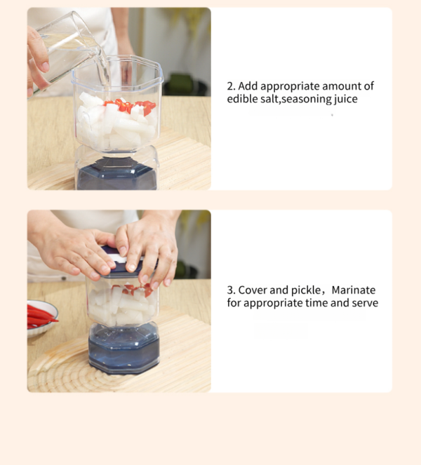 Pickle Jar, Pickle and Olive Hourglass Jar, Wet and Dry Pickle Juice Separator, Upgraded Food Grade ABS Lid and Pickle Jar - 图片 4