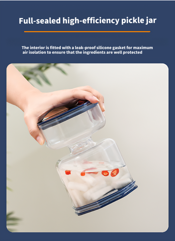 Pickle Jar, Pickle and Olive Hourglass Jar, Wet and Dry Pickle Juice Separator, Upgraded Food Grade ABS Lid and Pickle Jar - 图片 12