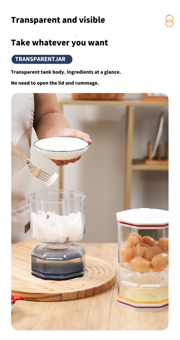 Pickle Jar, Pickle and Olive Hourglass Jar, Wet and Dry Pickle Juice Separator, Upgraded Food Grade ABS Lid and Pickle Jar - 图片 9