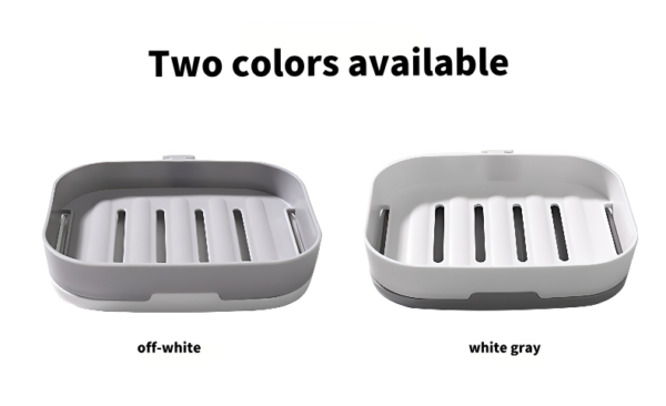 Soap Dishes, Dishwashing Sponge Holder with Water Tray, Keeps Place Dry, Easy to Clean Soap Boxes, Suitable for Kitchen, Bathroom, Container (Gray) - 图片 5