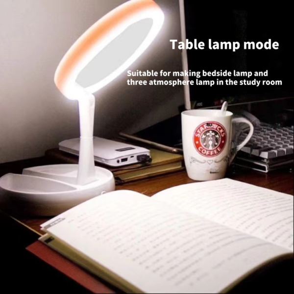 Lighted Makeup Mirror, Adjustable Height, Double-Sided, 1x/10x Magnification Adjustable Brightness, 360° Rotation, Gift for Women - 图片 2