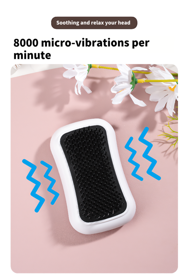 Massage Comb Electric Massage Brush Portable Hair Comb White Home Head Spa White - 图片 3