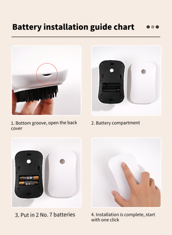 Massage Comb Electric Massage Brush Portable Hair Comb White Home Head Spa White - 图片 4
