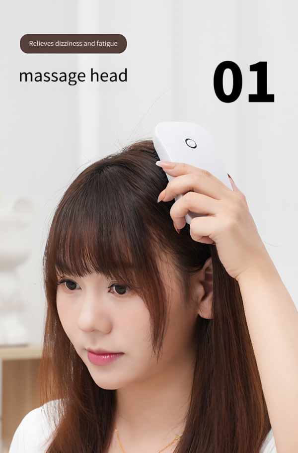 Massage Comb Electric Massage Brush Portable Hair Comb White Home Head Spa White - 图片 10