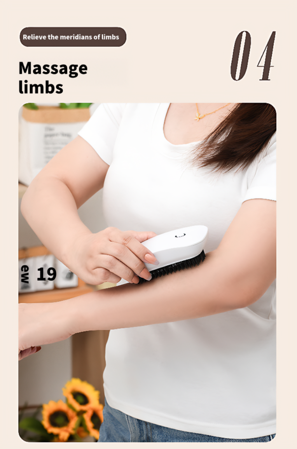 Massage Comb Electric Massage Brush Portable Hair Comb White Home Head Spa White - 图片 6