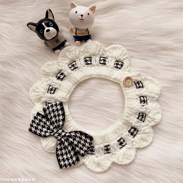 Fashionable cat drool scarf, dog scarf, pet scarf collar, knitted yarn - 图片 2